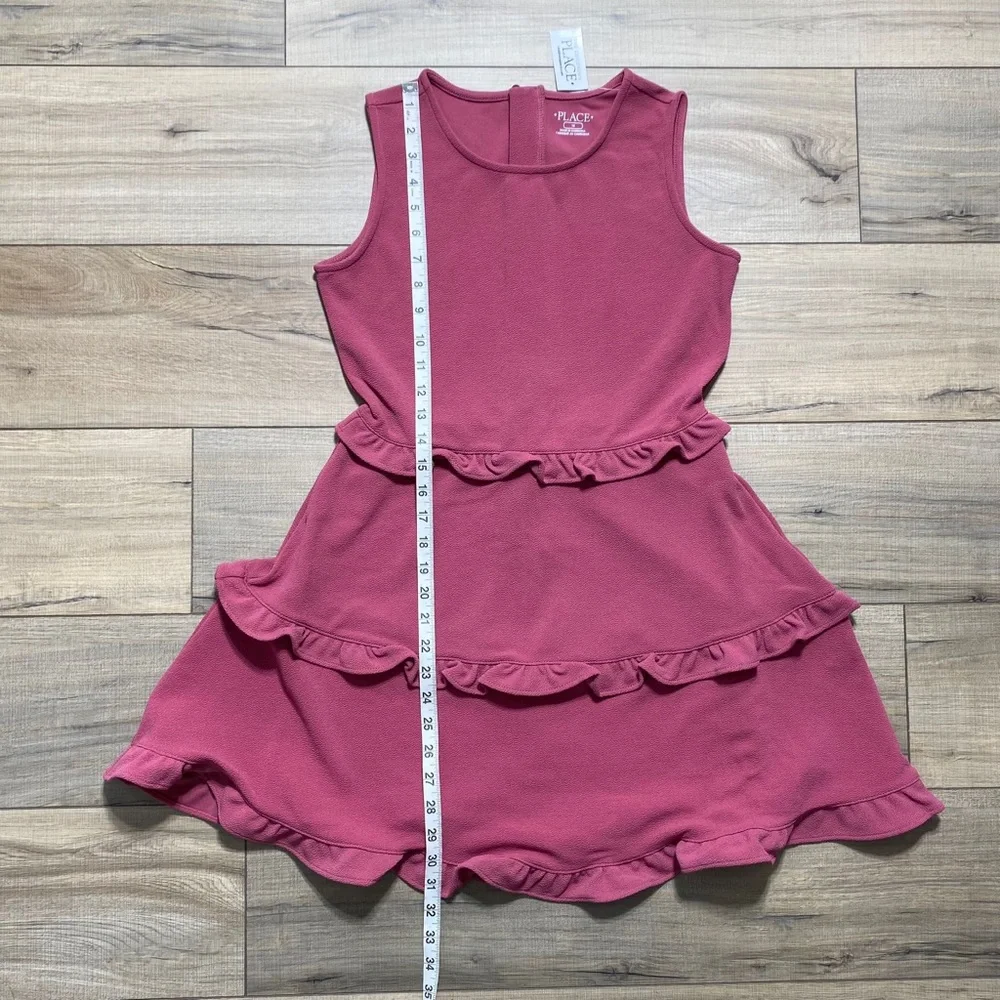 The Children’s Place Girls Ruffle‎ Jacquard Tiered Dress Size 16 Malaga Rose - Picture 4 of 10